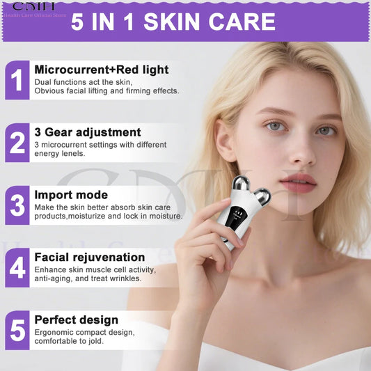 EMS Face Sculpt Roller — 5 in 1 Microcurrent Lifting Massager